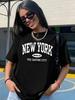 Женская футболка с принтом New York Brooklyn The Empire City Модная Харадзюку Каваи Футболка Унисекс Одежда Y2k