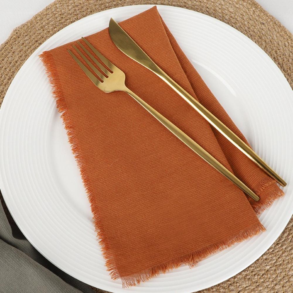 50PCS Handmade Cloth Napkins Large 42x42cm Cotton Napkins with Tassels Delicate Soft Washable for Dinners Parties Wedding Decor