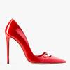 Fashion New Pointed Metal Buckle Women High-heeled Shoes European American Fashion Runway Styles Red Black Steel Tube Dance Single Shoes