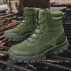 2024 New Men's Winter Snow Boots Platform High Quality Outdoor Boots  Leather Desert Work Ankle Boot Lace-Up Warm Boot