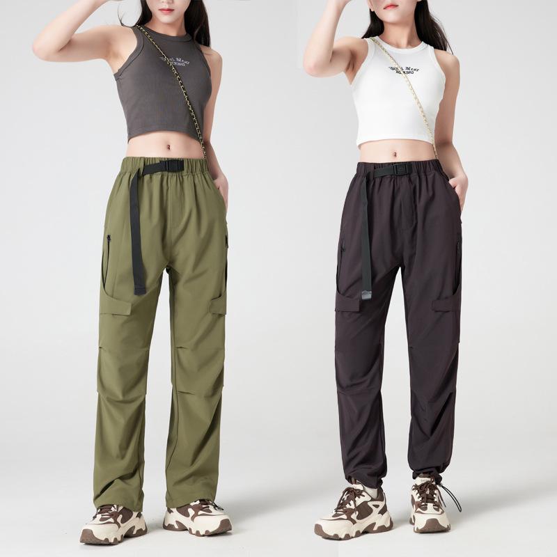 Женские повседневные водонепроницаемые брюки карго с несколькими карманами для работы, 2025: Весенний ветрозащитный плащ прямого кроя для занятий спортом на открытом воздухе