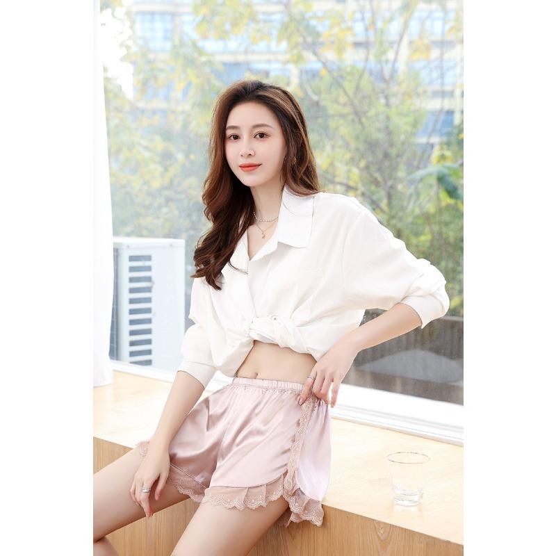 Summer Ice Silk Safety Pants Women Can Wear Loose and Thin Leggings Home Pants Without Rolling Lace