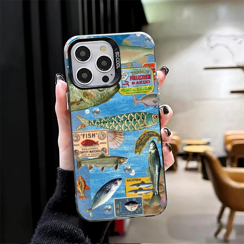 Скидка Соленая Рыба Ударопрочный Чехол для Телефона для iPhone 17 Air 16 16E 15 Pro Max 14 Plus 13 Mini 12 Задняя Крышка Противоударный Fundas
