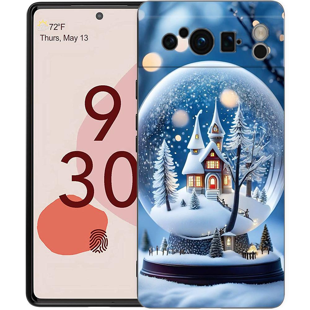 Чехол для телефона Google Pixel 8 A 7 6 Pro 6A 5G черный мягкий противоударный чехол TPU Shell Coque с рождественским графическим принтом