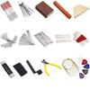 74 PCS Guitar Tool Kit with Carry Bag, Repair Maintenance Tools String Action Ruler Guitar Bridge Pins Strings Picks