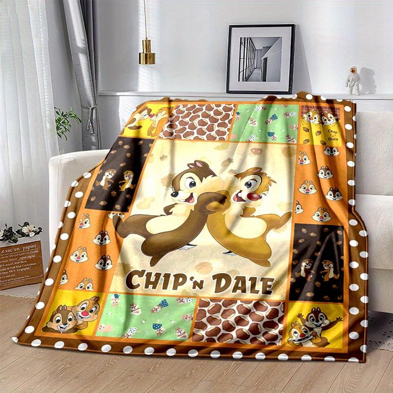 1pc. Cartoon Chip 'n Dale Print Blanket, Seasonal Home Decor Gift for All Seasons,Soft Flannel Throw Blanket, Versatile & Cozy for Bedroom,