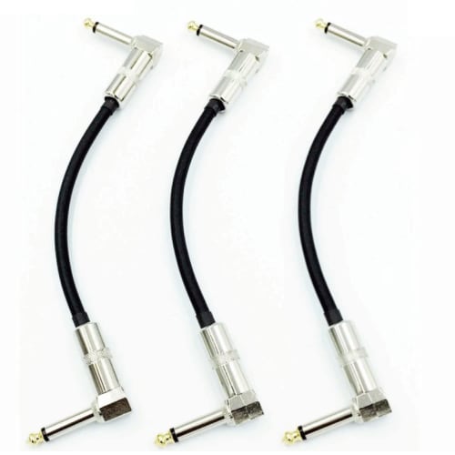FANISA Canare GS-6 15cm/30cm/50cm L-L Plug Electric Guitar Effects Pedal Connection Cables, Set of 3 (Black, 30cm)