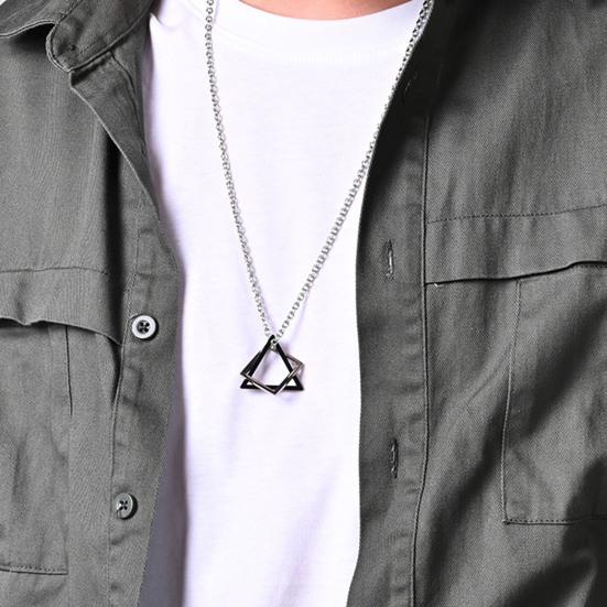 Мужское ожерелье контрастного цвета, треугольная форма, стиль хип-хопа, ретро-мужская подвеска для повседневного ношения
