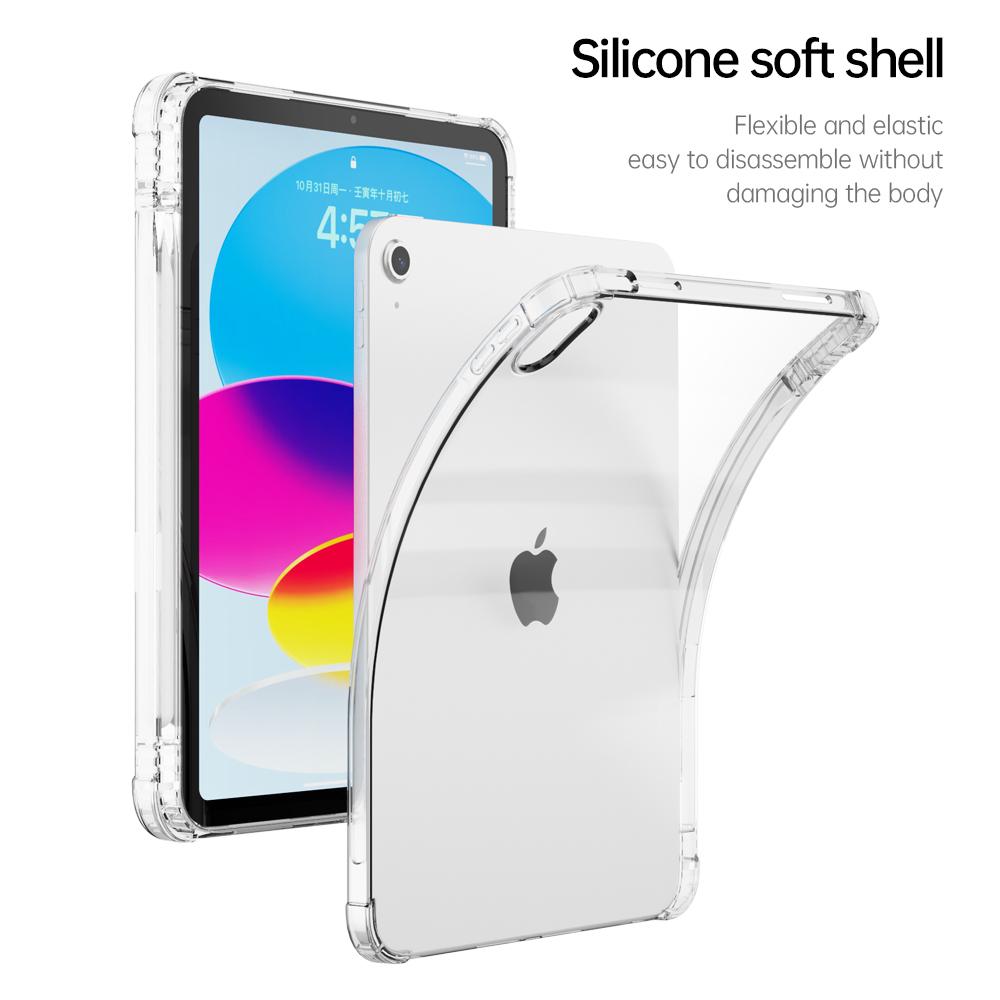 Прозрачный чехол для iPad 10 10-го поколения, прозрачная силиконовая задняя крышка для iPad 10,9 Air4 Air 5, противоударные защитные чехлы