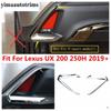 For Lexus UX 200 250H  - 2024 Rear Tail Bumper Fog Lights Lamps Eyelid Eyebrow Stripes Cover Kit Trim ABS Chrome Accessories
