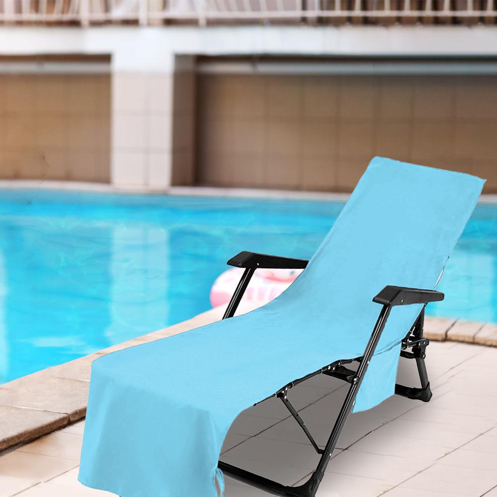 Lounge Chair Towel Cover Beach Chair Cover Ultrafine Fiber with Pockets Extra Long Beach Towels