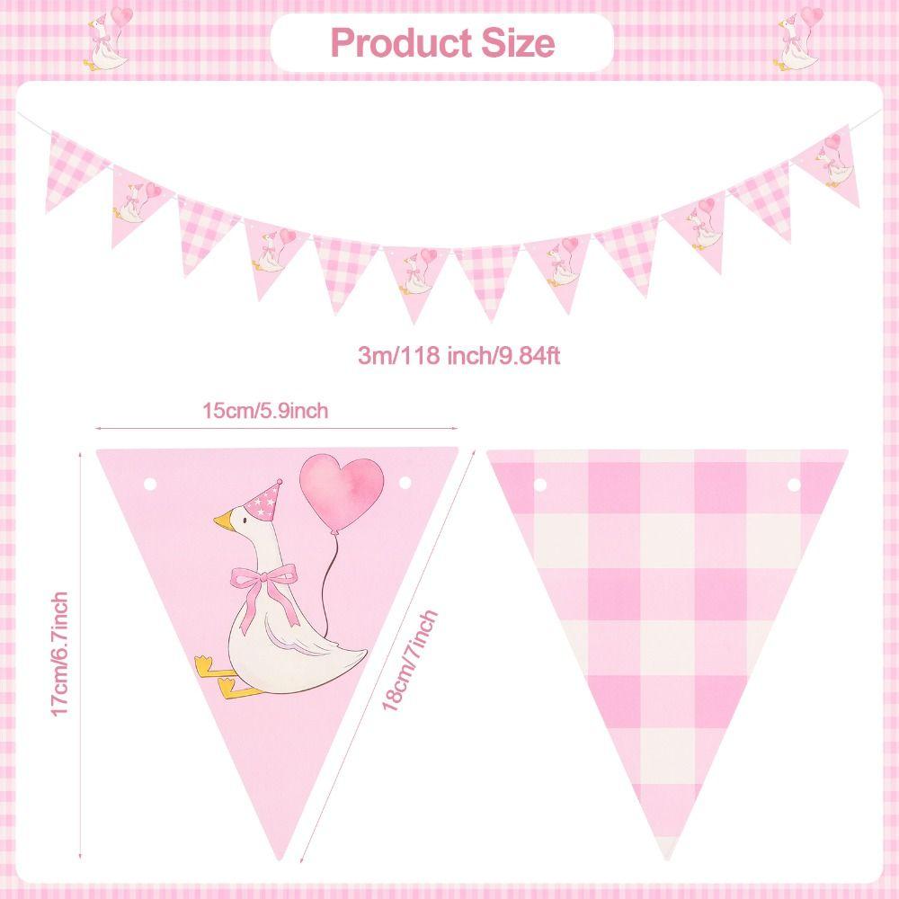 Pink Color One Silly Goose Party Triangle Banner Theme Design Goose Theme Garland  1st Birthday