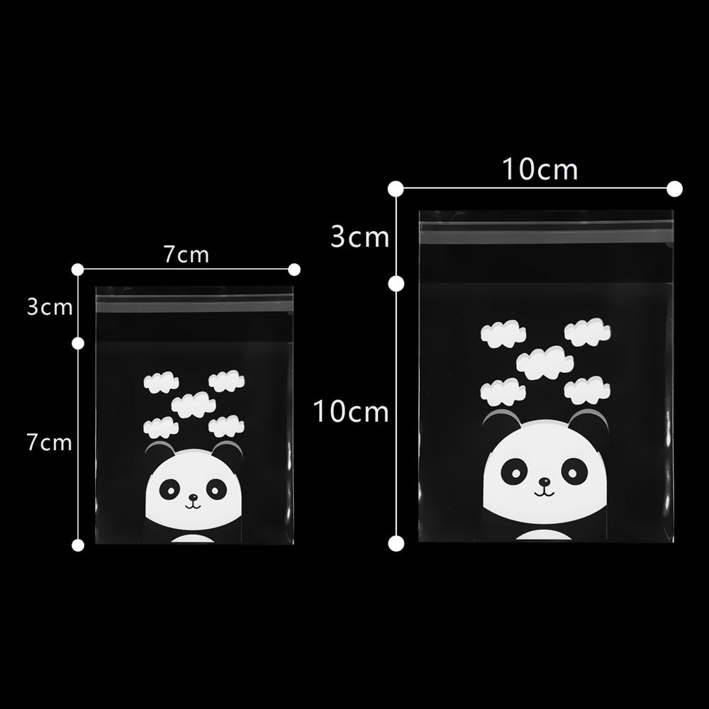 100pcs New Party Supplies Gift Packages Panda Plastic Cookie Pocket Self-Adhesive Candy Bag