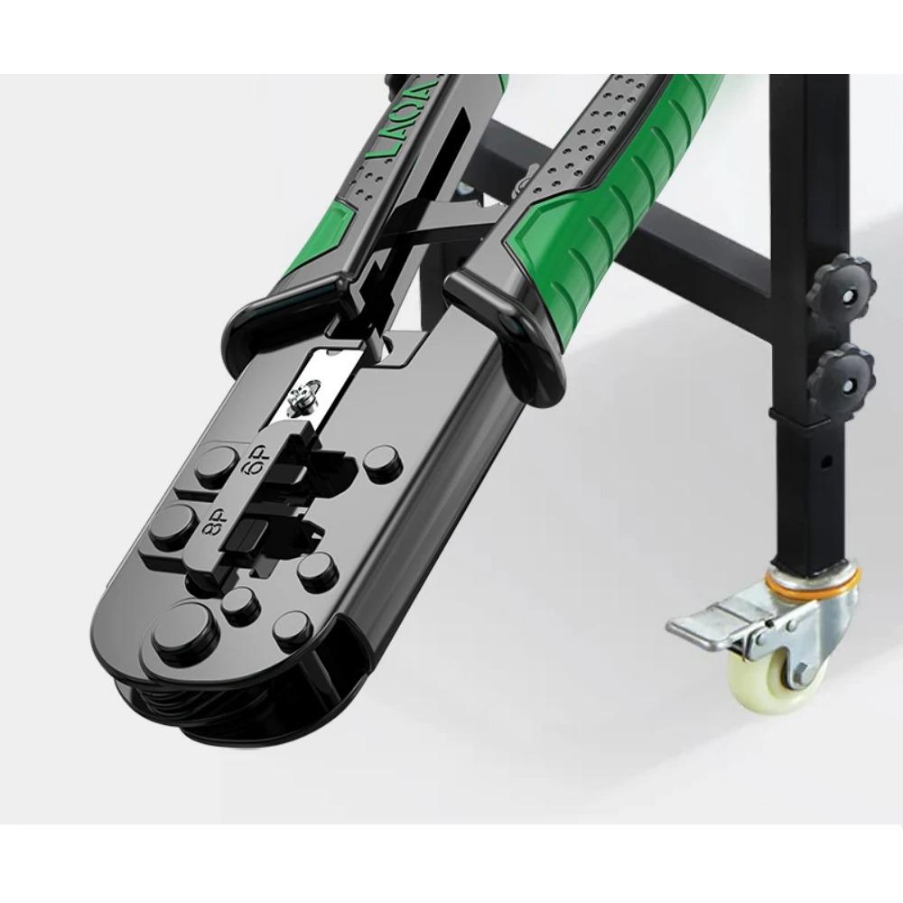 Сетевые плоскогубцы с храповым механизмом 8P6P, плоскогубцы для стальной проволоки, пресс-клещи для проволоки с хрустальной головкой, трехцелевой набор, плоскогубцы для зачистки проводов