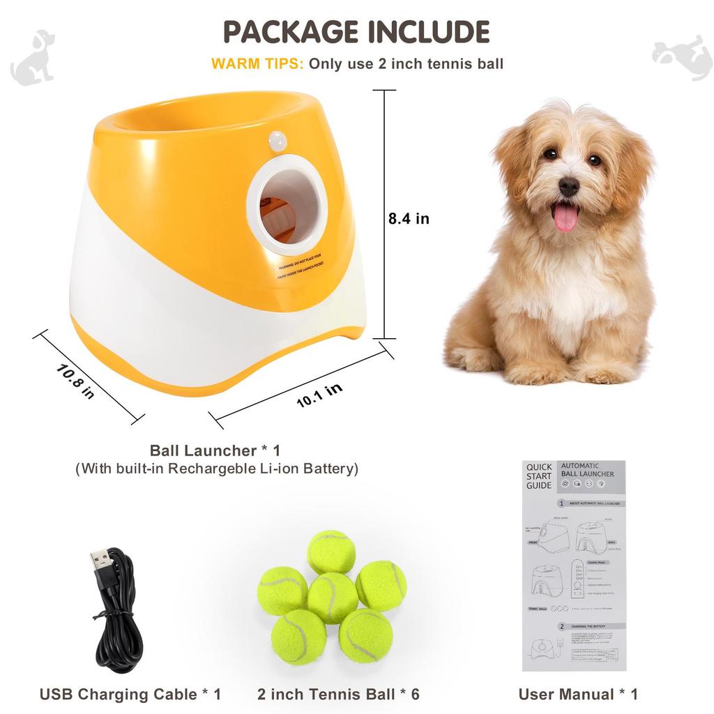 Automatic Dog Ball Launcher for Border Collies - Tennis Ball Throwing and Bouncing Toy