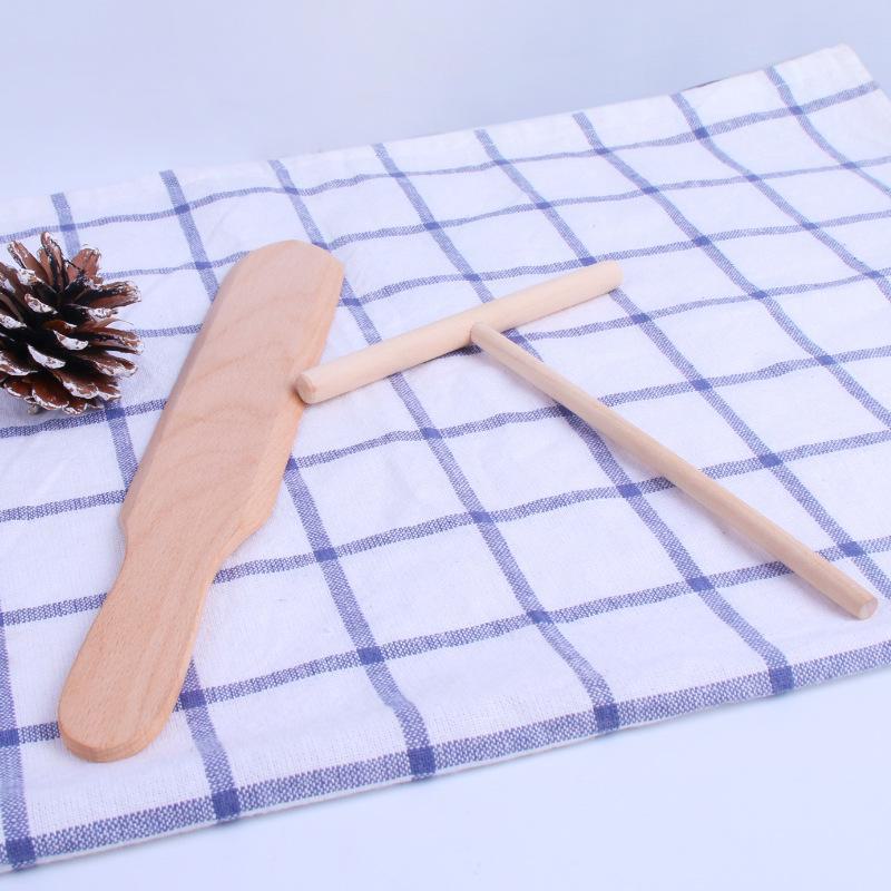 Набор кухонных инструментов для блинов и фруктов: Деревянные грабли и скребок