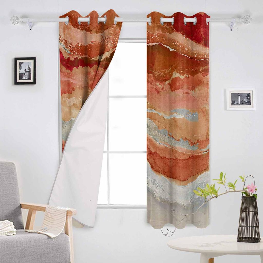 Океанские волны Пляжный градиент Абстрактные Оранжевые Затемняющие шторы для гостиной спальни С принтом Оконное оформление Драпировки Домашний декор