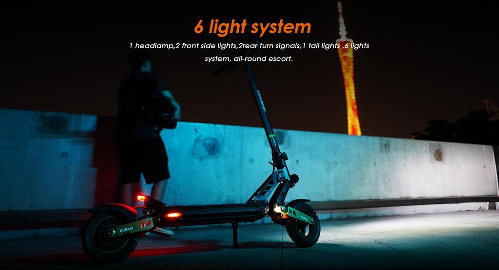 Foldable electric scooter Kukirin G2 Max, 1000W motor, 48V 20.8AH battery, top speed 55km/h, cruising range 70km, 10-inch tires