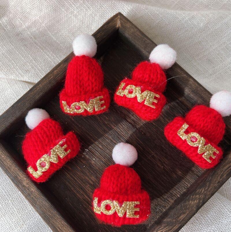 10/20pcs Mini Santa Hat & Scarf 2026 New Christmas Costume for Cat Rabbit Doll Lollipop Bottle DIY Xmas Party Dinner Decoration