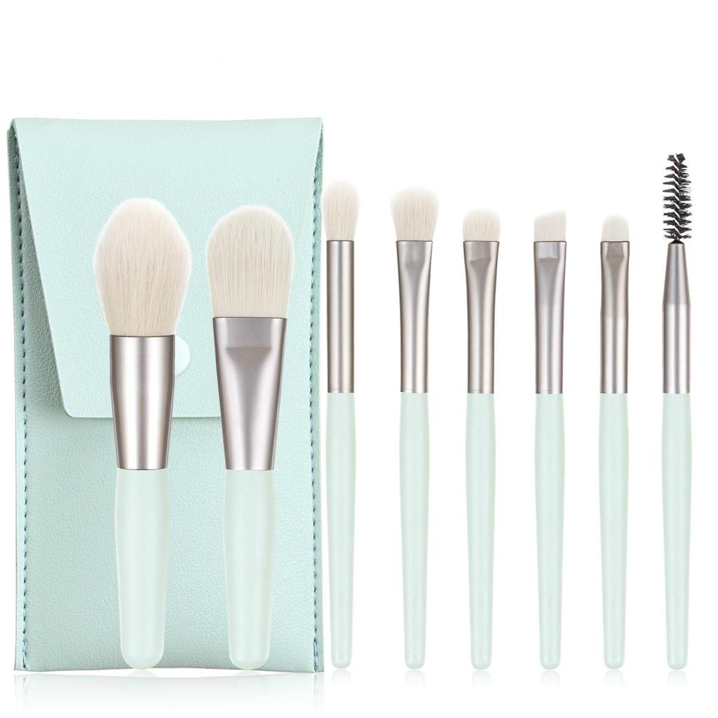 Mini Voyage 8 Piece Portable Soft Makeup Brush Set, Eye Shadow Foundation Powder Eyelash Lips Concealer Blush Makeup Brush Set