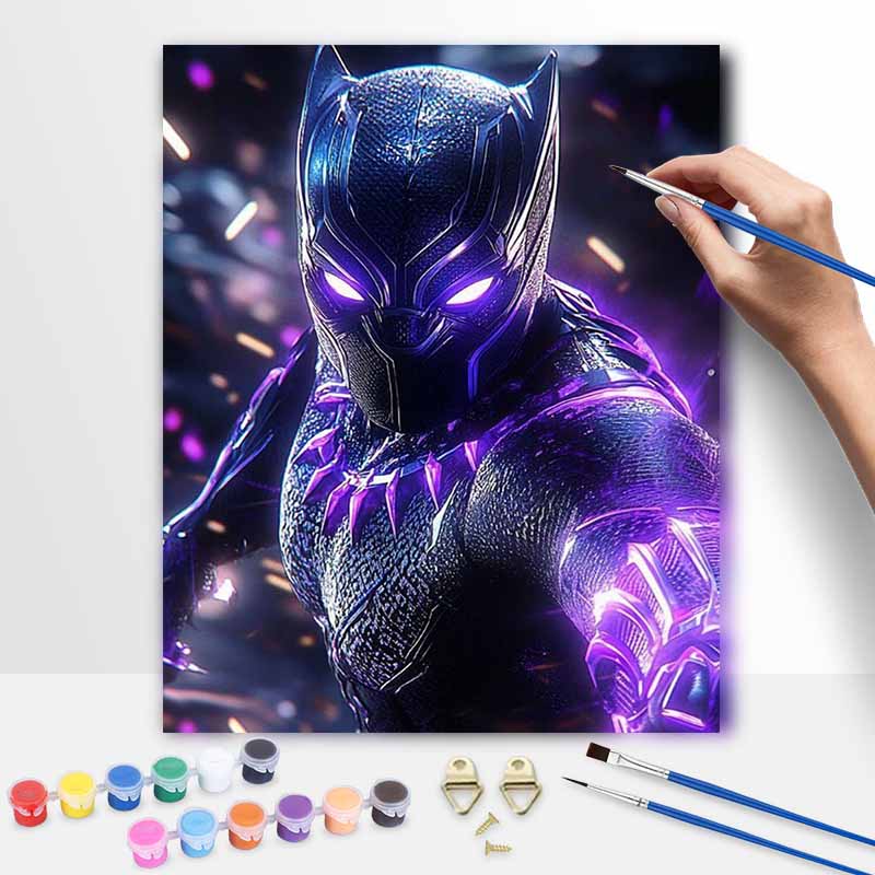 Disney Black Panther digital oil painting canvas wall art superhero handmade diy gift home decoration