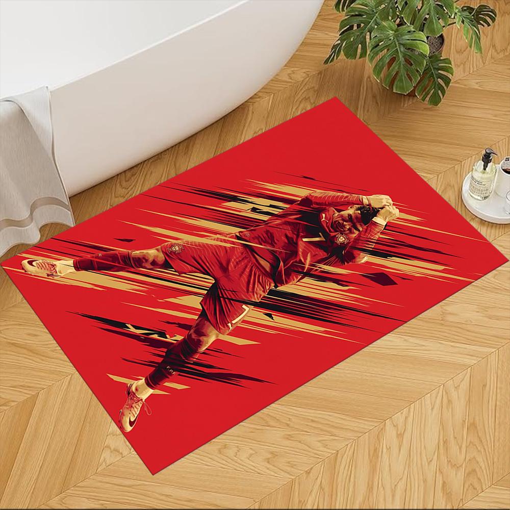 Cristiano Ronaldo Floor Rug Office Rug Design for Study room Entryway Living Rooms Kitchen Anti-slip Rug Decorate Offices Gift for Festivals