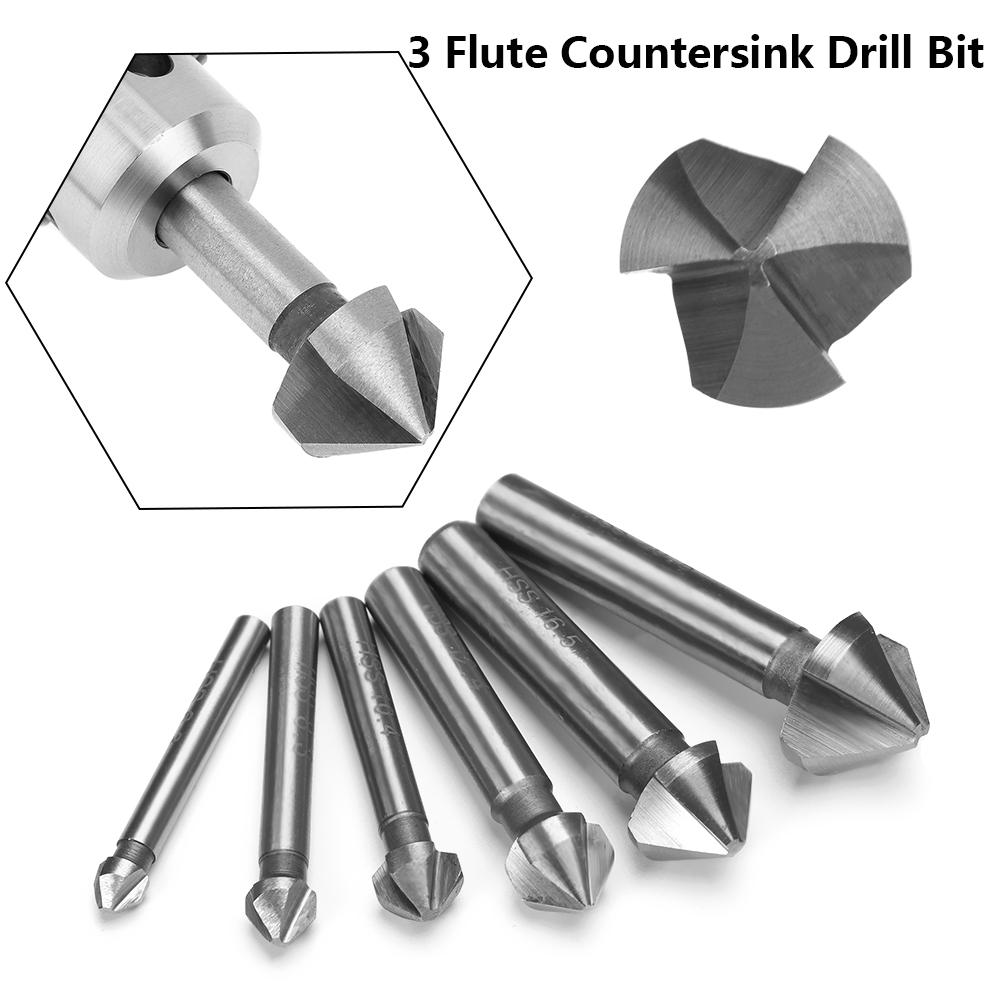 90 Degree Hard Metals 3 Flute Cutter Tool Countersink Drill Bit Hand Power Tools Three Edge Chamfer