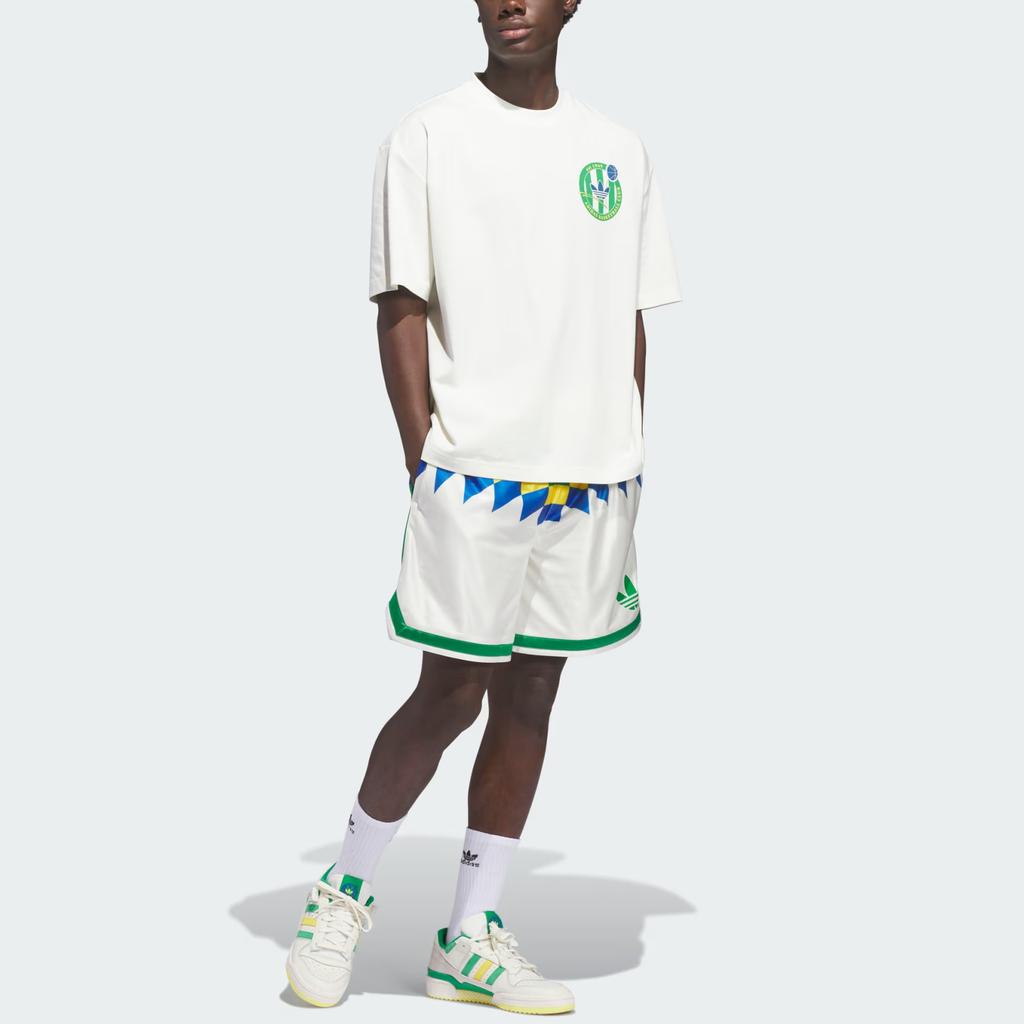adidas Баскетбольный герб Originals Свободный крой Круглый вырез Спортивная футболка с коротким рукавом Унисекс Топы KD3615