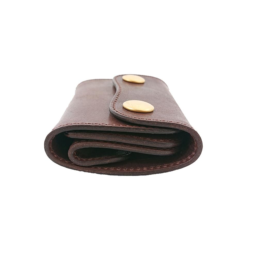 REDMOON Красная Луна Трехскладной кошелек для мужчин, Бренд кожгалантереи, Натуральная кожа, Сделано в Японии, TMW-CC (СКБ (коричневый))