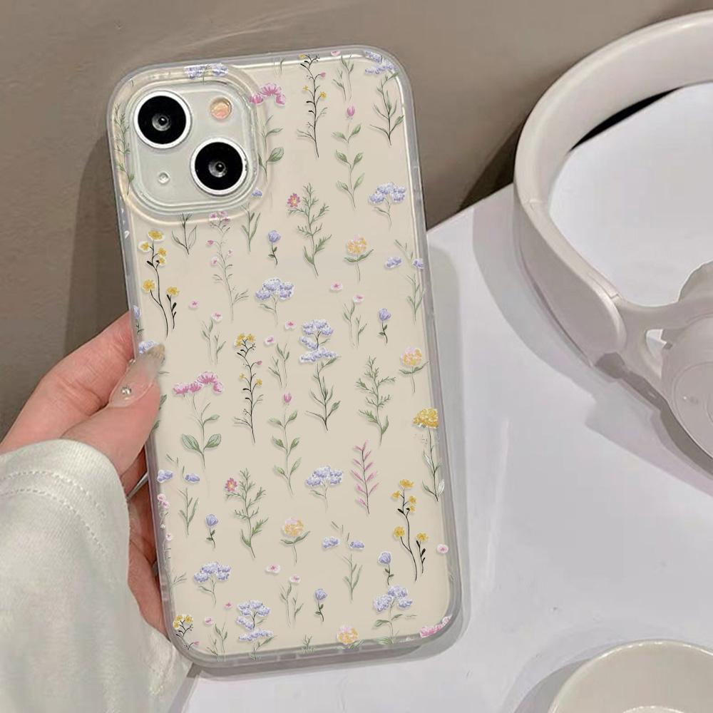 Чехлы для мобильных телефонов iPhone 11 13 15 Pro Max 12 14 Pro Max Чехол для iPhone 16 15 Plus 13 Pro 12 Матовая текстура с рисунком в виде мультяшных цветов