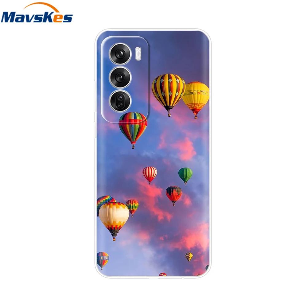 Чехол для OPPO Reno 12 Pro 5G Модный Цветочный Силиконовый Чехол для Телефона Для OPPO Reno 12 Чехол Reno12 Pro Бампер 2024 Мягкий Черный ТПУ Fundas