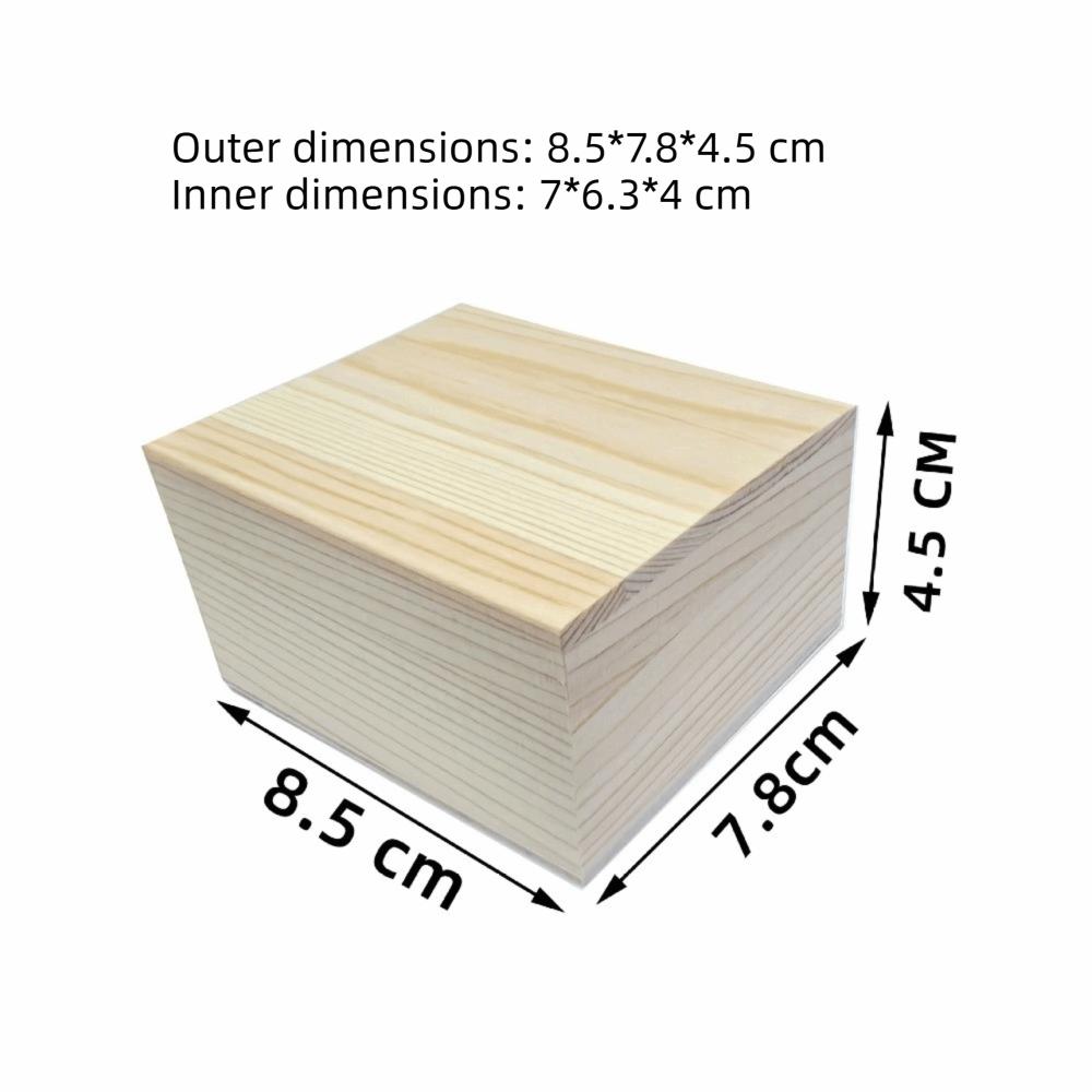 Natural Solid Wood Box with Removable Upper and Lower Lids Packing Box  For Jewelry Organization