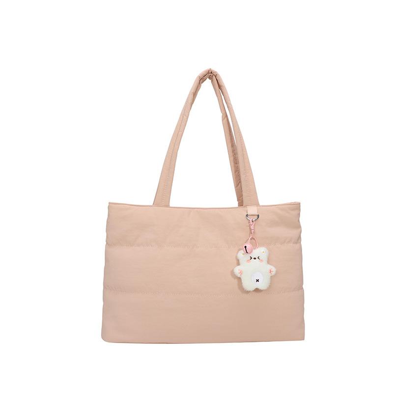 2025 осень и зима новая модная вместительная простая сумка-тоут универсальная легкая трендовая подмышечная хлопковая сумка на плечо