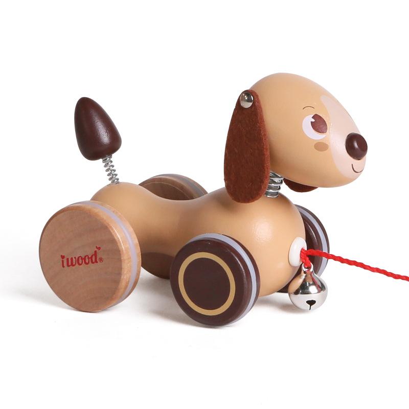 Iwood Младенец малыш волочит маленькое животное/деревянные мультяшные игрушки в виде животных подарок на день рождения