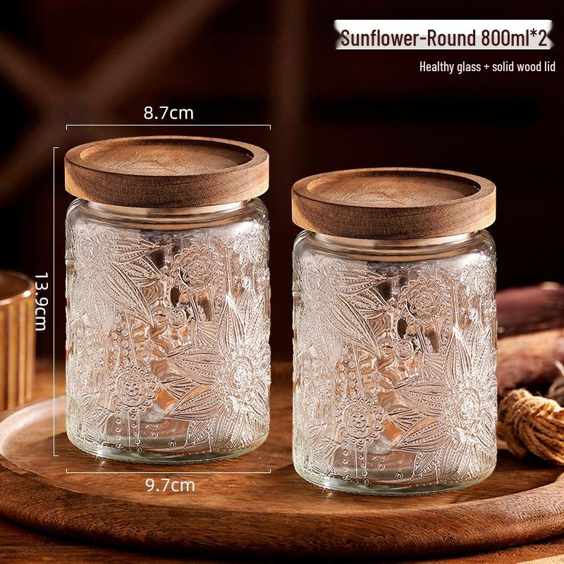 Стеклянная герметичная банка для хранения закусок, сухофруктов, чая, сахара и зерновых