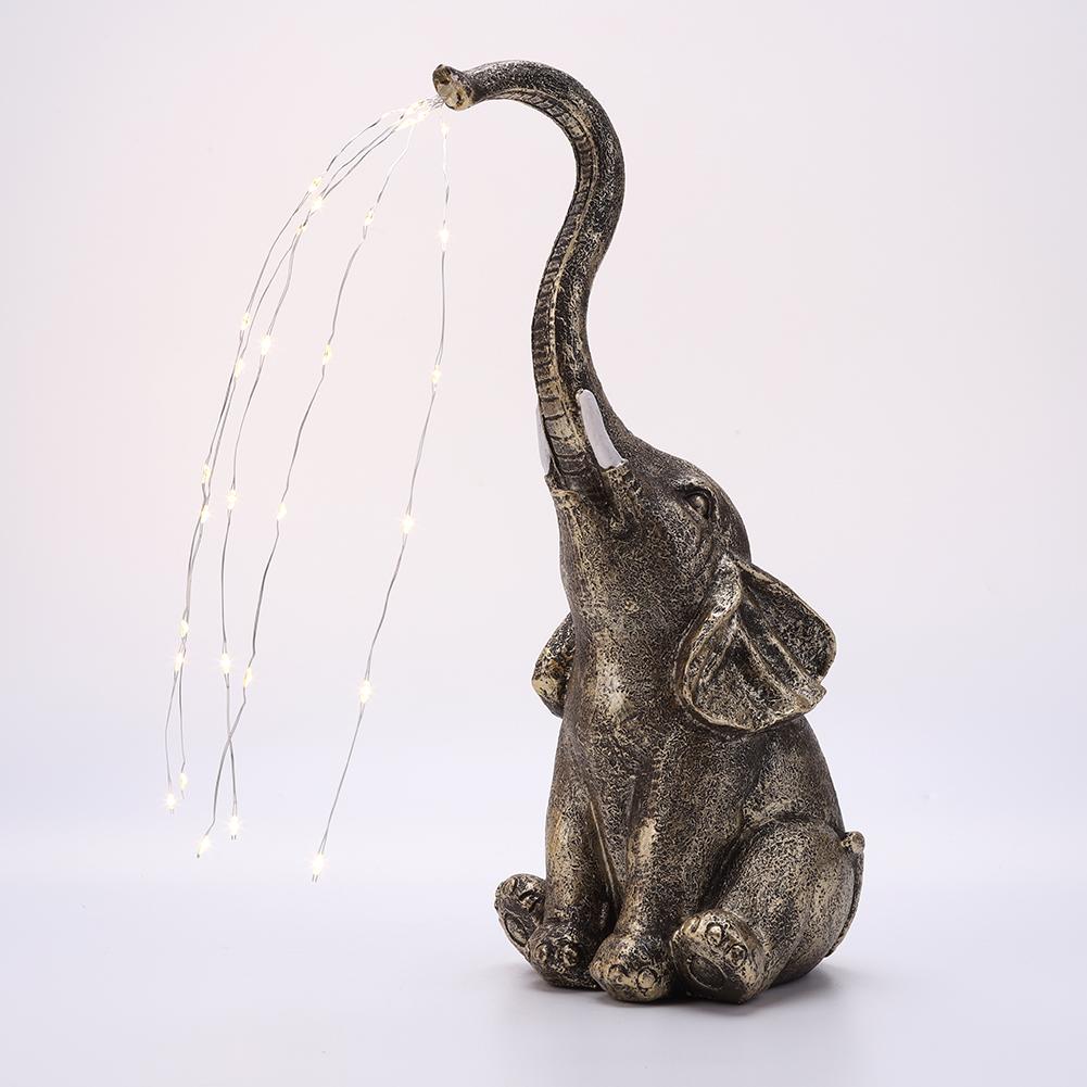 EY # Солнечная мини-скульптура слона водонепроницаемый светильник для декора сада и двора (Элефа