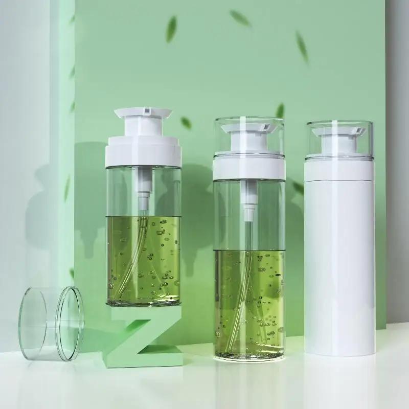 150ml200ml300ml Transparent Flat Shoulder Press Lotion Bottle Empty Essence Water Facial Cleanser Dispenser Cosmetic Containers