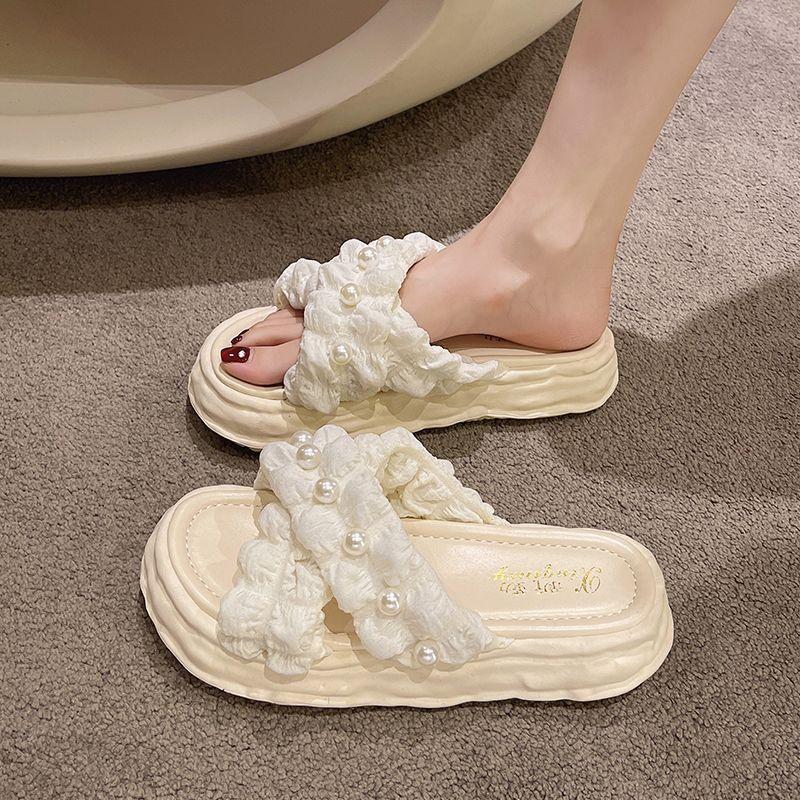 Модные пляжные туфли Домашние тапочки Тапочки на платформе Женские шлепанцы Сабо Натуральная кожа 2025 Женская обувь из натуральной кожи Женские тапочки