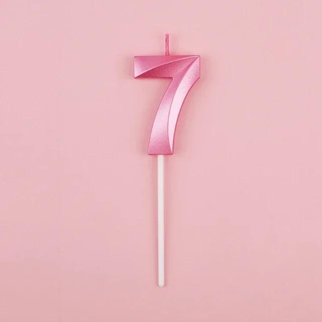 1pc Birthday Cake Topper Candles Blue Pink Birthday Digital Candle Memorial Day Party Cake Decor For Girl Boys Cake Accessories