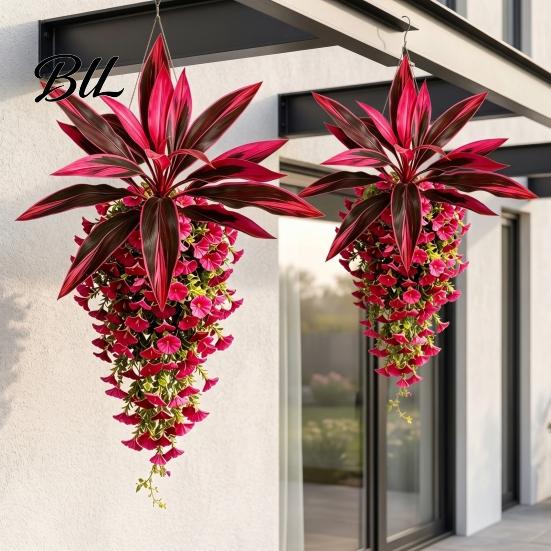 Romantic Backdrop Flowers for Photos Artificial Flowers, Plants Hanging Outdoors, UV Resistant Faux Silk Flower Garland Wall Indoor Outdoor