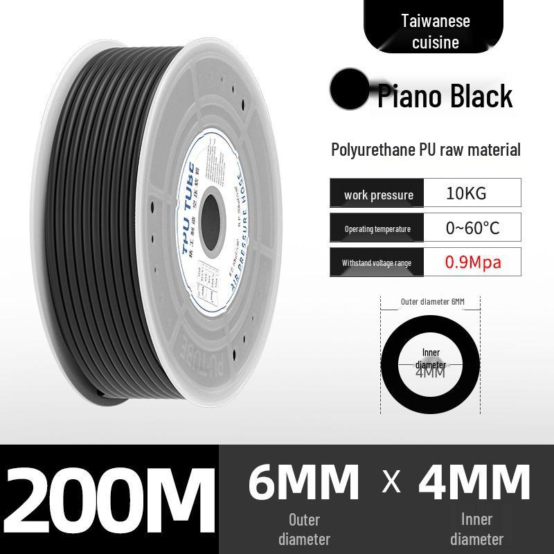 Durable 8mm PU Pneumatic Air Hose, 12mm Tube, Wear & Pressure Resistant - Compressor Accessory