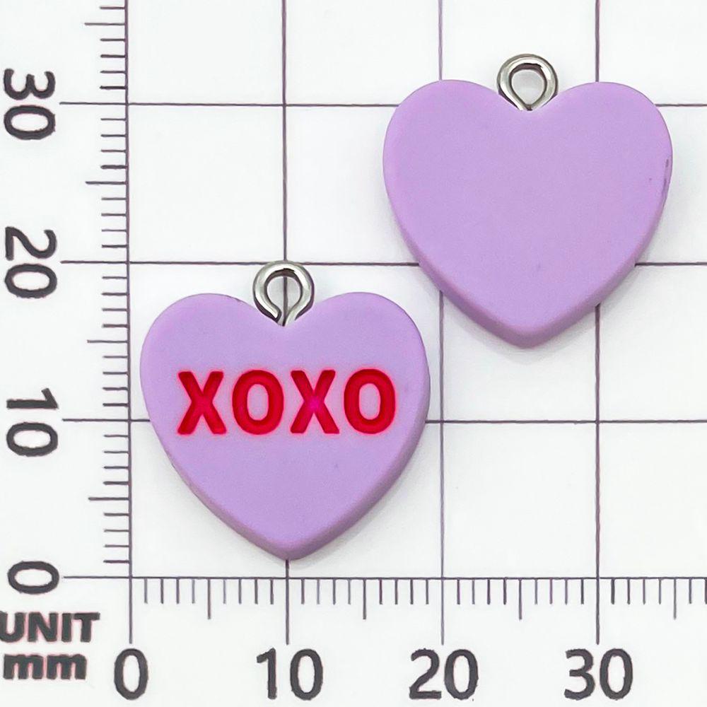 12-цветные смоляные подвески в форме сердца с буквами XOXO для изготовления украшений своими руками