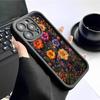 Черный кейс с рифленым цветочным узором для iPhone 14–17 Pro Max