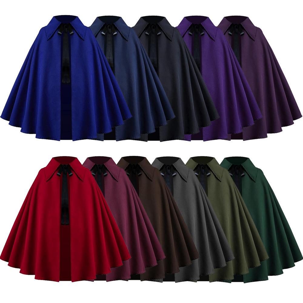 Short Cape Cosplay Set Multicolor Retro Lapel Shawl Halloween Comic Con Role Play Costume