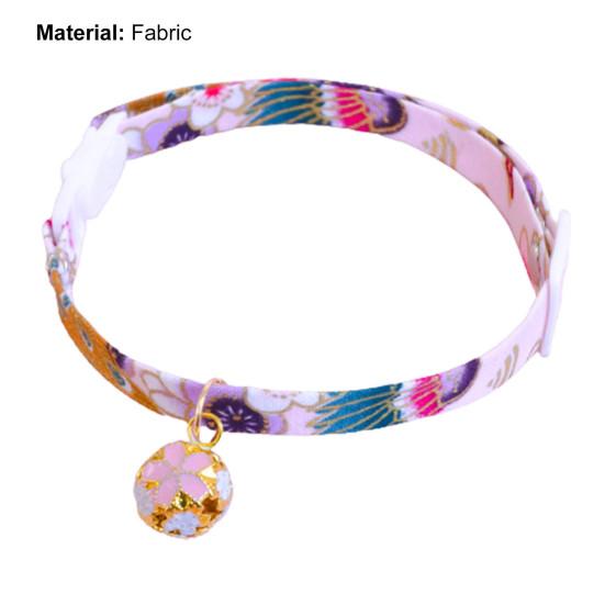 Ошейник для домашних животных в японском стиле, регулируемый отрывной ошейник для домашних животных, кошек, собак с колокольчиком