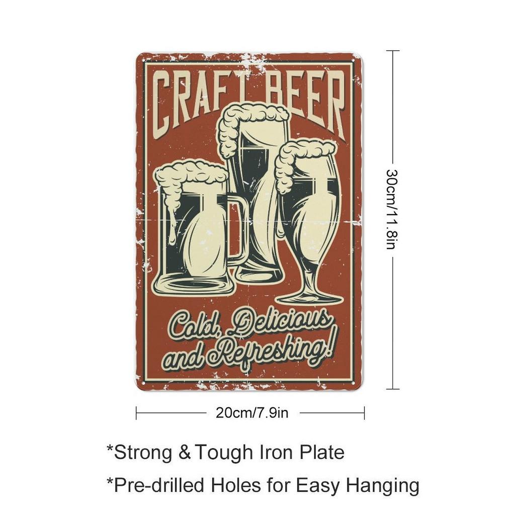 1Pc Vertical Tin Wall Poster Metal Sign Decor 2030cm / 3040cm Retro Style Home Bar Garage Cafe Kitchen Living Room