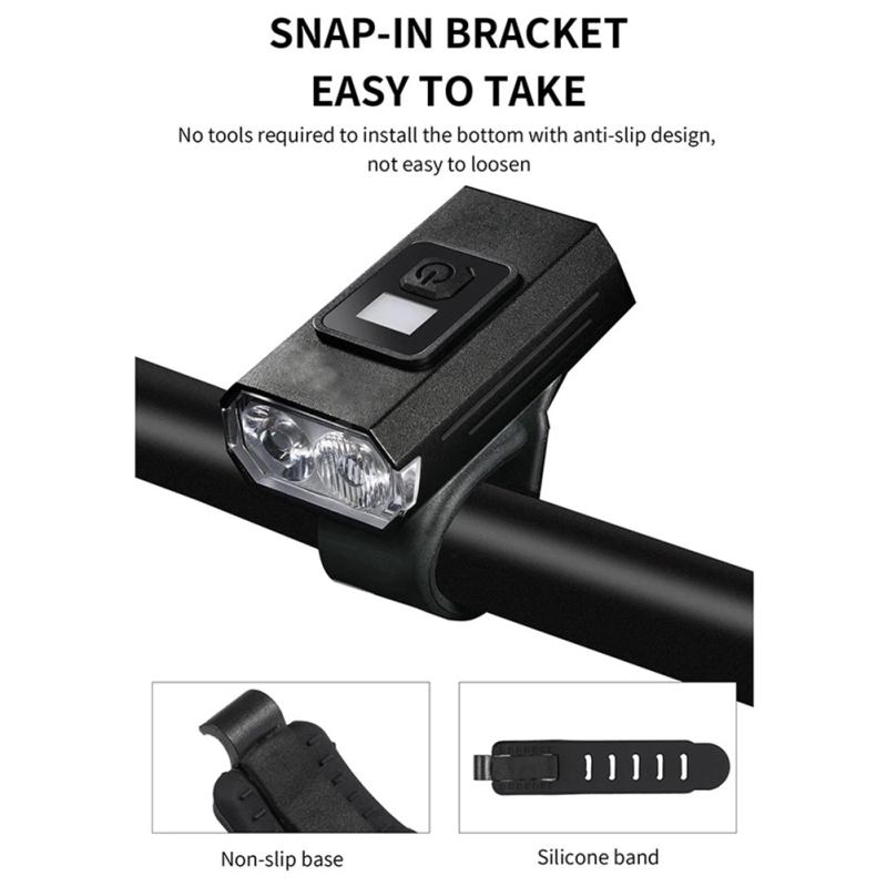 Комплект велосипедных фар и задних фонарей, 6 режимов освещения. Велосипедная фара с 2 яркими светодиодами, USB Type-C.