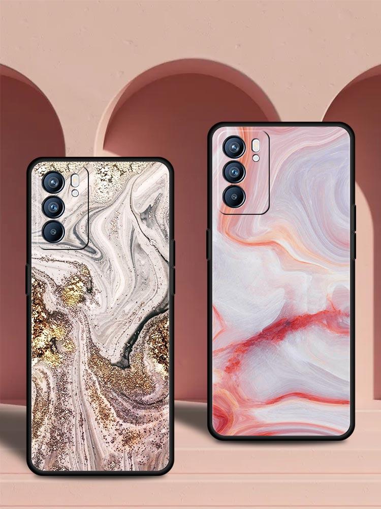 Винтажный мраморный чехол для телефона для Oppo Reno 13 12 11 10 7 F Find X5 X6 A98 A80 A79 A78 A57 A54 A31 A17 Pro 5G Мягкий чехол из ТПУ Fundas