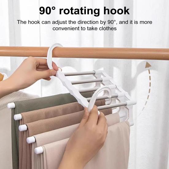 Вешалка для брюк с вращающимся крючком. Прочная несущая телескопическая складная многофункциональная вешалка для брюк. Вешалка для брюк.