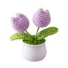1PC Artificial Knitted Flower DIY Tulip Flower Fashion Crochet Flowers Party Favors Desktop Decor Crochet Material Kit